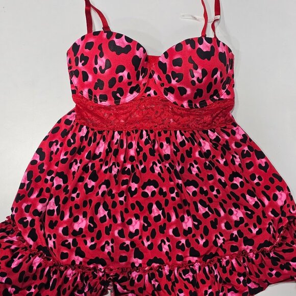Leopard Print Babydoll Chemise Lingerie - Picture 5 of 8